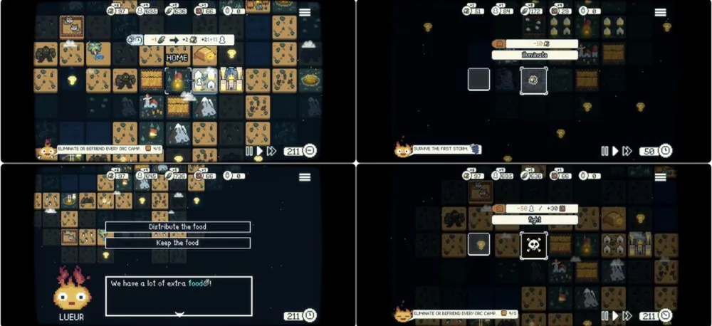 ภาพเกมเพลย์ Dawnfolk เกมวางแผนเอาชีวิตรอดสไตล์พิกเซลอาร์ต