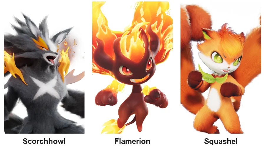 Scorchhowl Flamerion และ Squashel Aniimo ธาตุไฟระดับ A