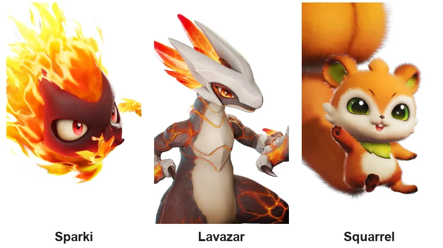 Sparki Lavazar และ Squarrel Aniimo ธาตุไฟระดับ C
