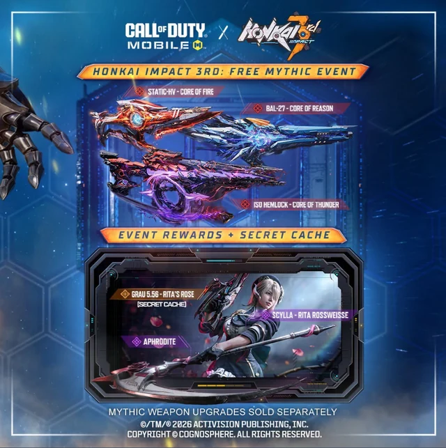 Honkai Impact 3rd Free Mythic Event ใน Call of Duty: Mobile