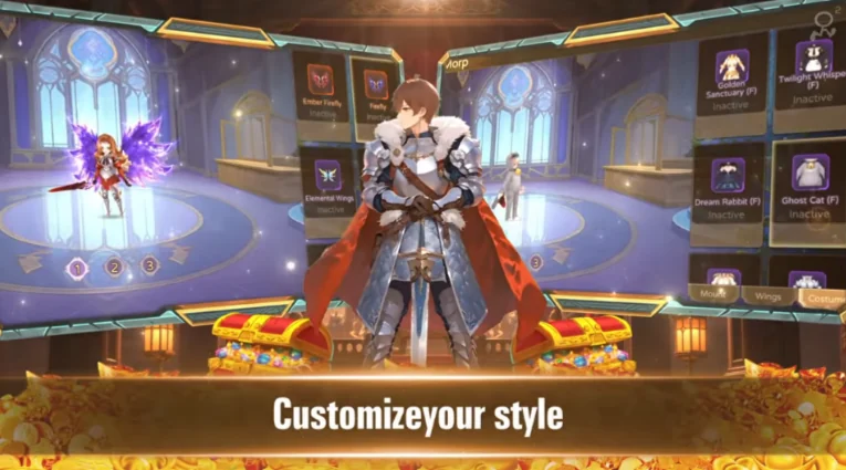 หน้าปรับแต่งตัวละครใน Crystal Saga Nova