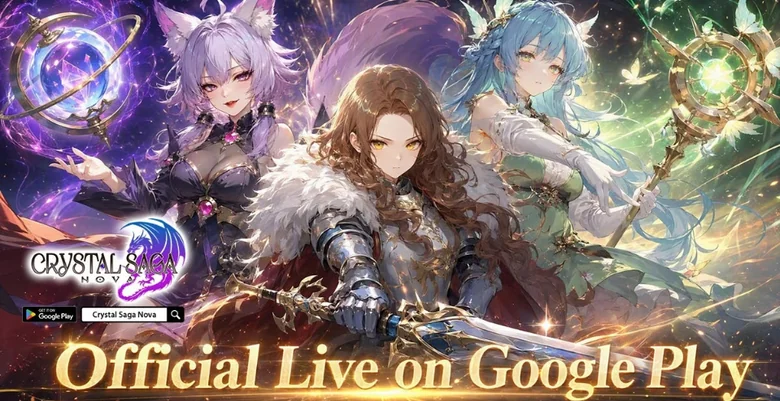 ภาพโปรโมตเปิดให้บริการ Crystal Saga Nova บน Google Play