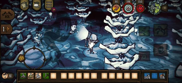 ฉากเอาชีวิตรอดในฤดูหนาวของ Don't Starve Together Mobile
