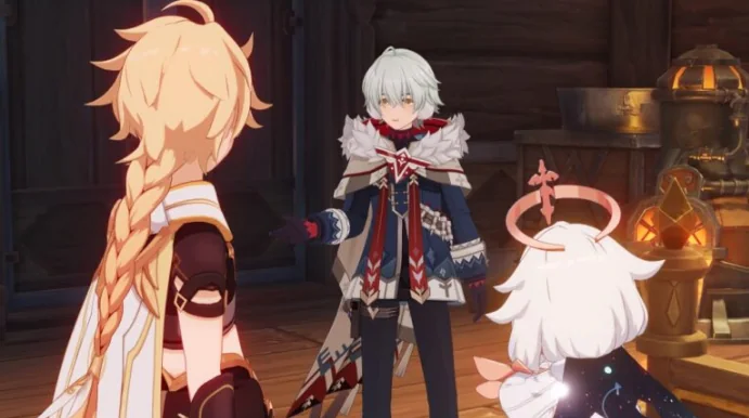 ฉากเควสต์เทพเจ้าบทใหม่ในอัปเดต 7.0 นักเดินทางและ Paimon สนทนากับ Alyosha