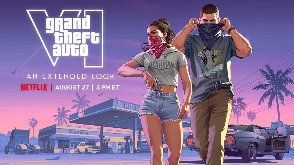 โปสเตอร์ GTA VI An Extended Look ฉายทาง Netflix วันที่ 27 สิงหาคม