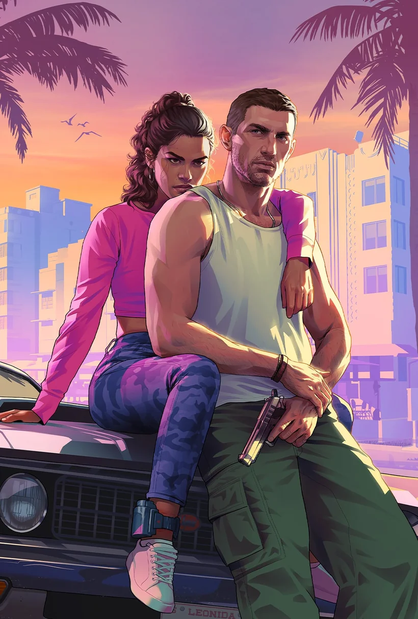 ภาพคีย์อาร์ตของ Vice City ในเกม Grand Theft Auto VI