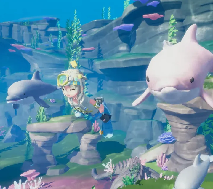 วาฬหลังค่อมในแผนที่ Whale Canyon Heartopia