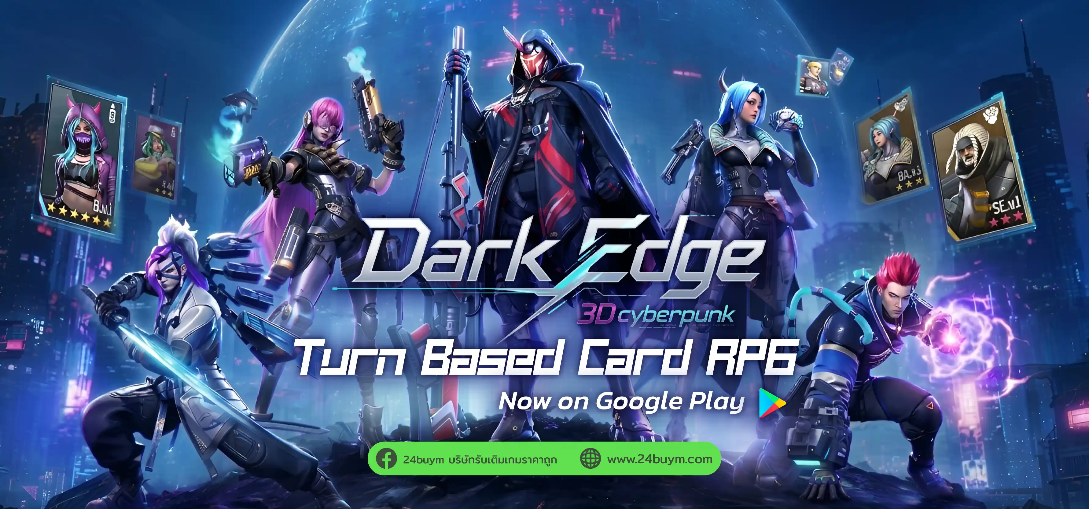 รู้จัก Dark Edge: 3D Cyberpunk เกมมือถือ Turn-Based Card RPG ธีมไซเบอร์พังค์ โหลดได้แล้วบน Android สโตร์ไทย