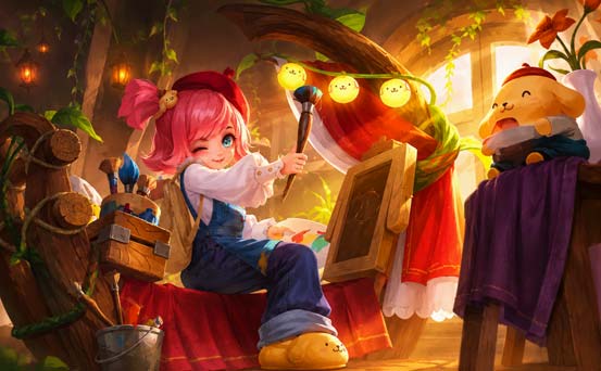 สกิน Chang'e Moon Artist MLBB x Sanrio Pompompurin
