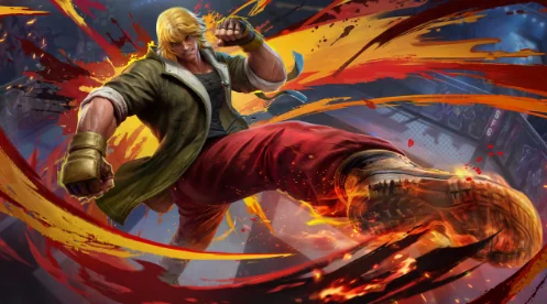สกิน Chou แฟลชเป็น Ken Masters ใน MLBB x Street Fighter 6