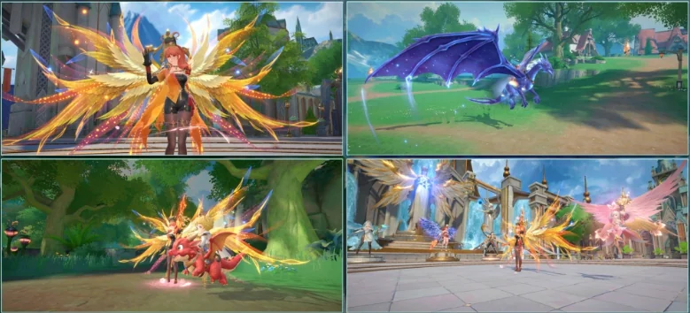 ภาพเกมเพลย์ Norse Saga ปีก พาหนะมังกร และเมือง