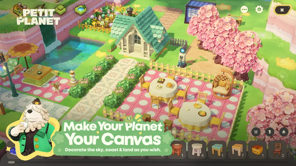 ระบบตกแต่งและปรับแต่งภูมิประเทศดวงดาวส่วนตัวในเกม Petit Planet