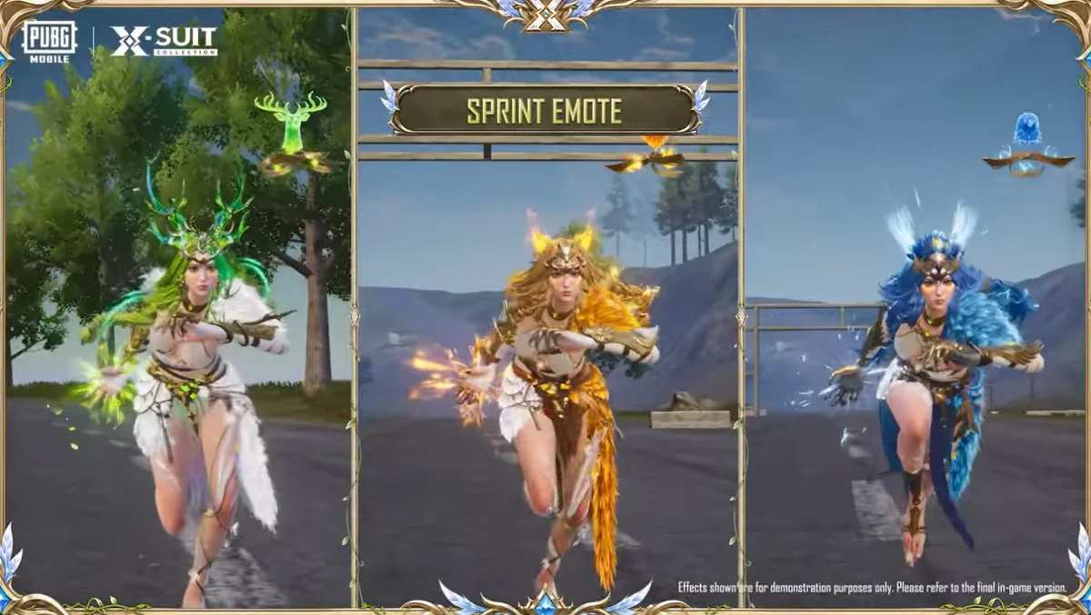 เอฟเฟกต์ท่าวิ่ง (Sprint Emote) ทั้ง 3 ร่างของ Druvaen X-Suit ใน PUBG Mobile