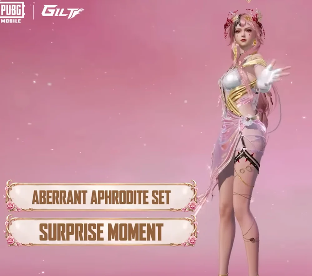 ชุดคอสตูม Aberrant Aphrodite เทพธิดา PUBG Mobile โทนชมพูม่วงพาสเทล