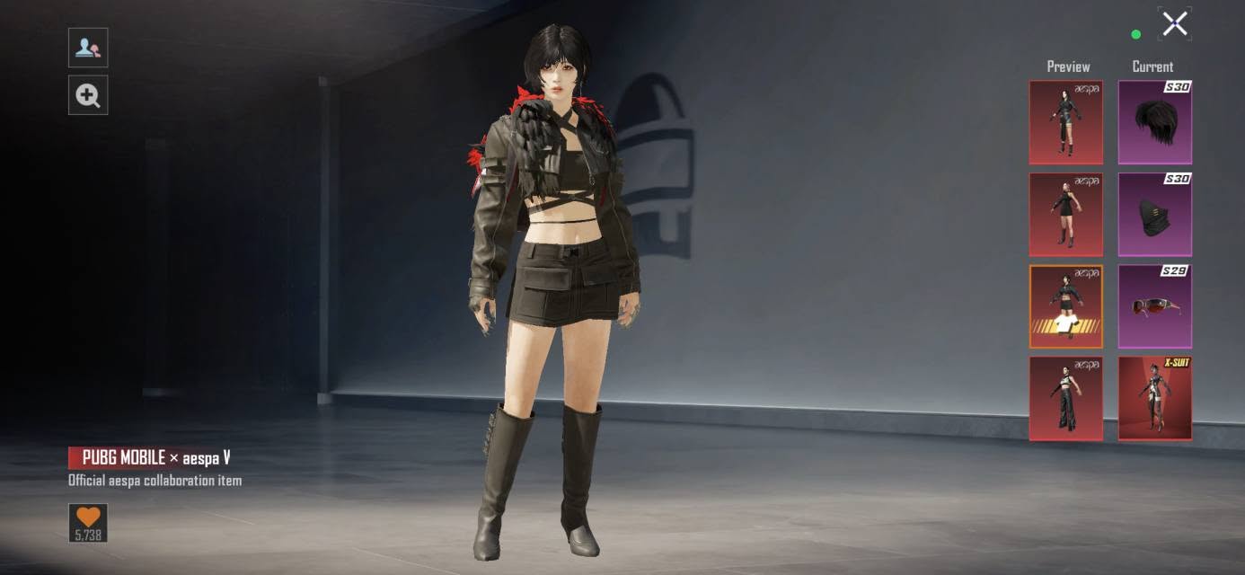 คอสตูม Winter aespa ในเกม PUBG MOBILE