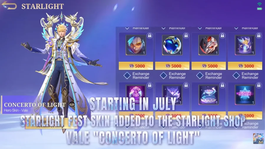 ภาพรวมของรางวัล StarLight ประจำเดือนกรกฎาคม 2026 ใน MLBB