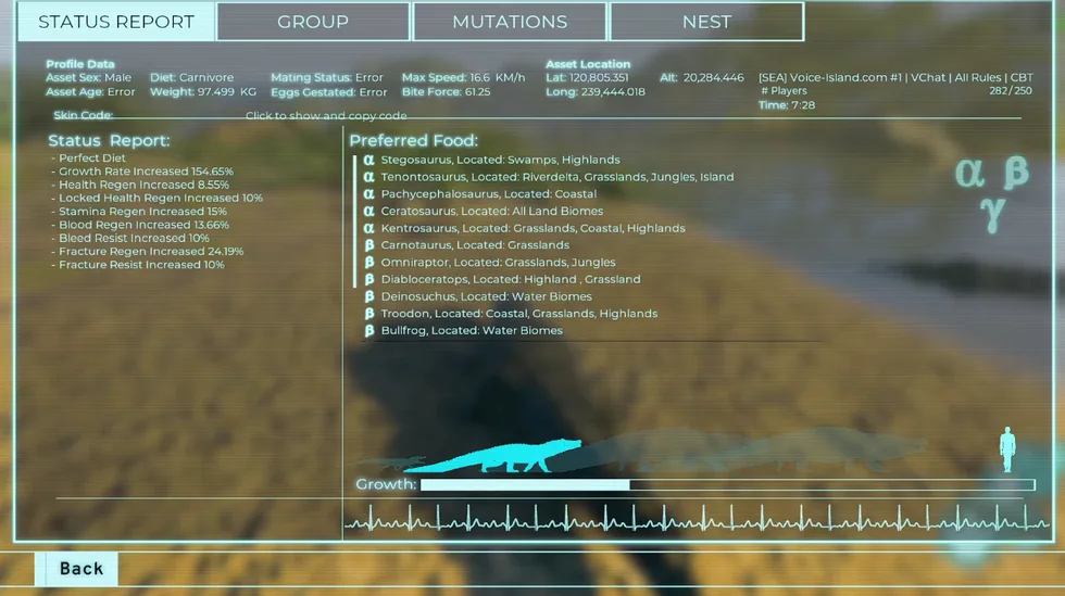 ระบบ Mutation และ Nest ใน The Isle Evrima
