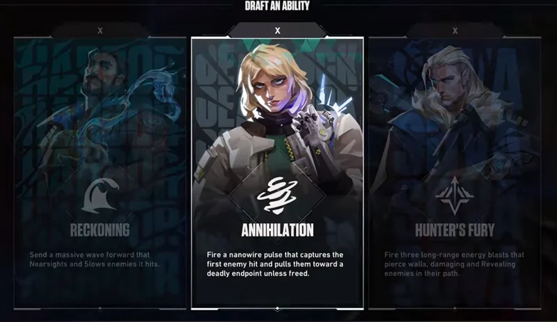 หน้าจอดราฟต์สกิลในโหมด Gauntlet: Glitched