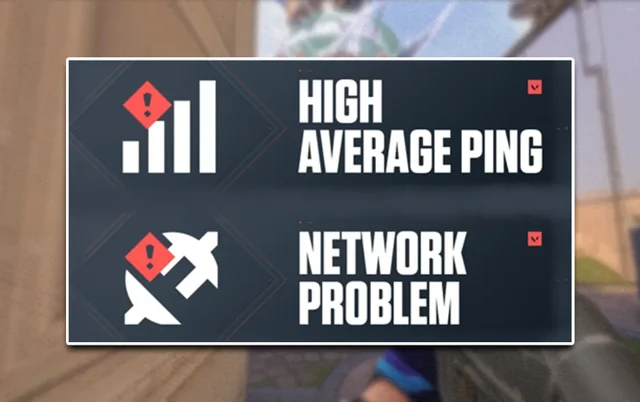 ไอคอนเตือน High Average Ping และ Network Problem ใน VALORANT