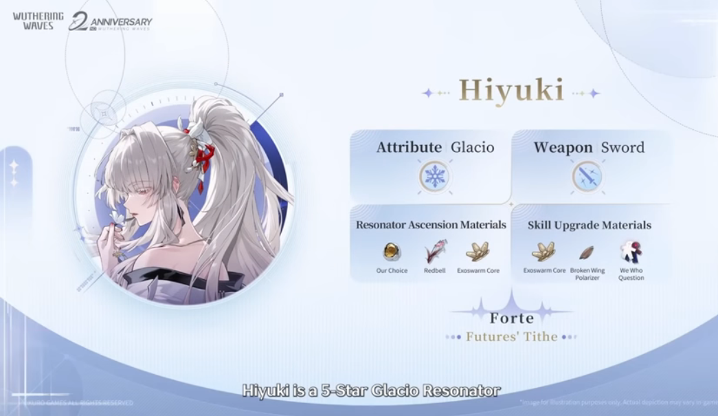 Hiyuki Wuthering Waves Glacio ดาบ